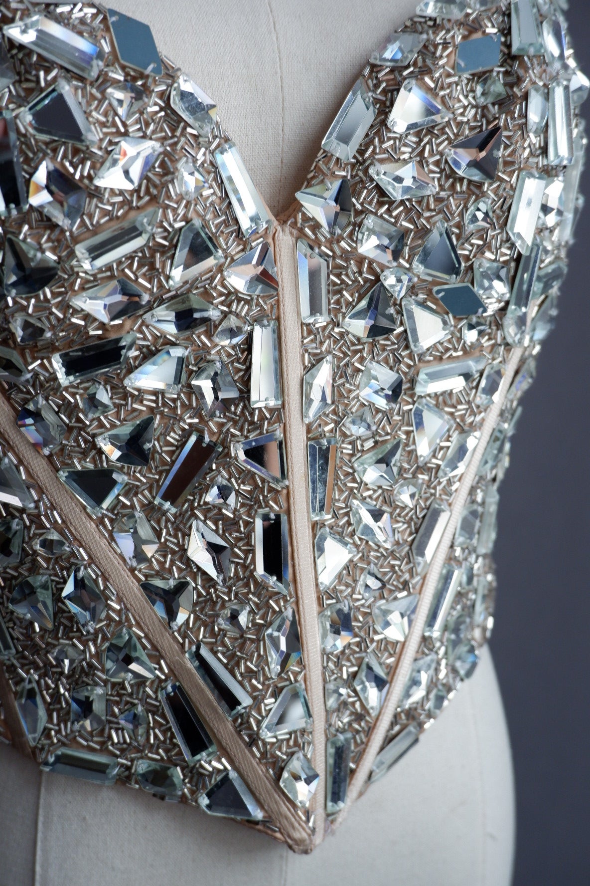 Sherri Hill crystal corset, one-of-a-kind reworked from an original gown bodice