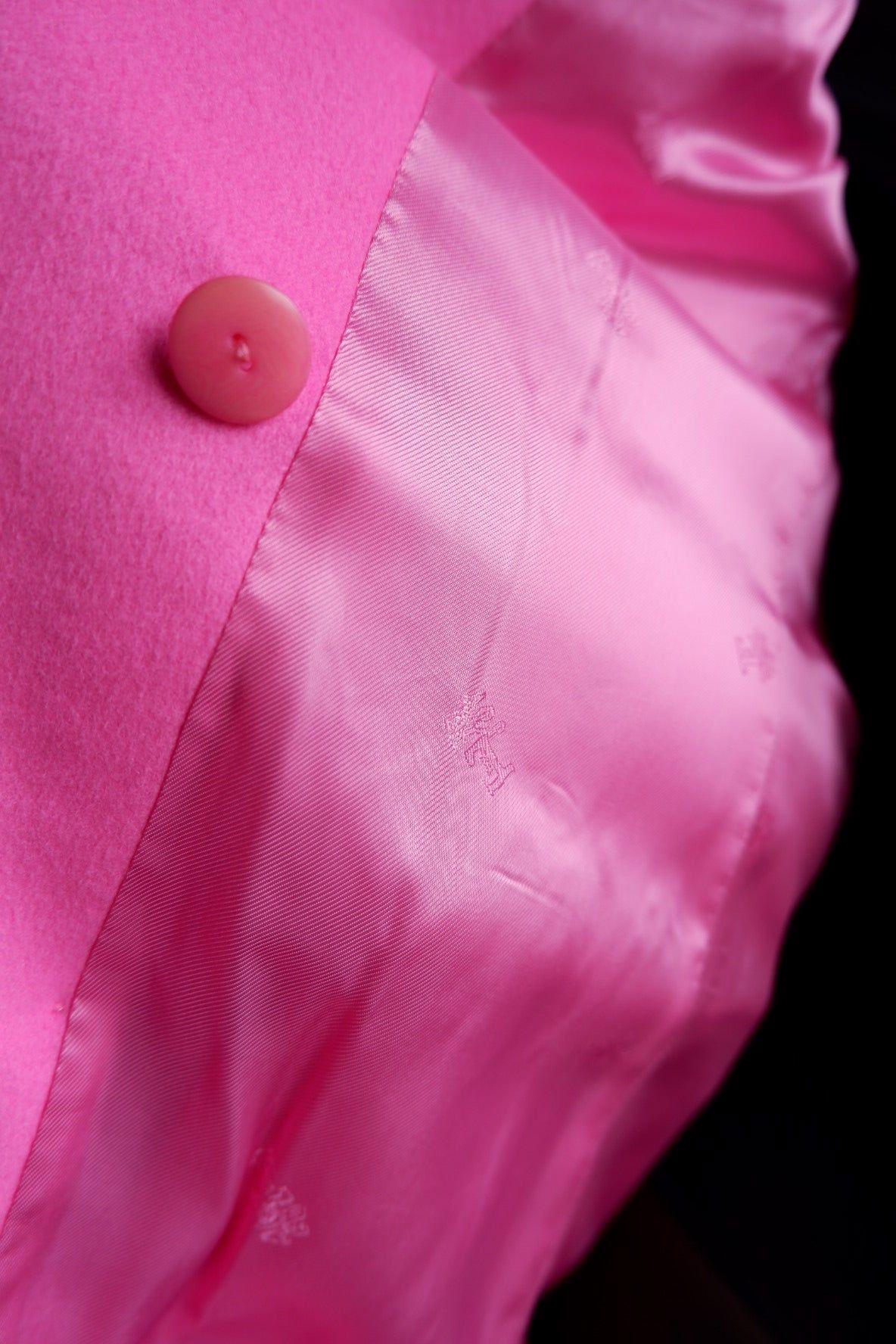 1980s Vintage Escada by Margaretha Ley Pink Cashmere & Wool Blazer L/XL