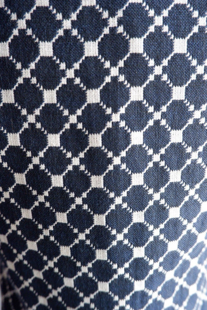 1960s Saks Fifth Avenue Navy & White Geometric Skirt Set Small