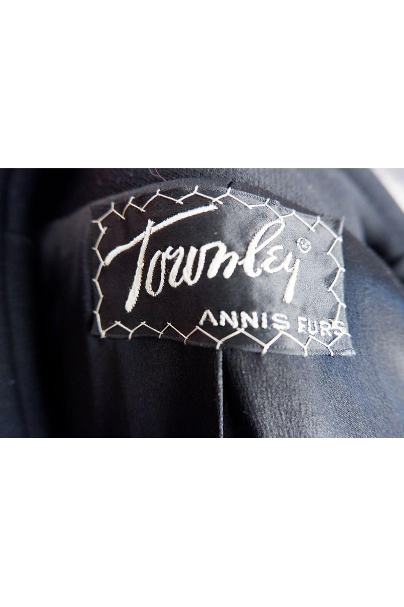 1960s Townley Swing Coat with Fur Collar & Trim M/L