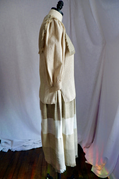 1970s Union Made Bonwit Teller Linen Skirt Set