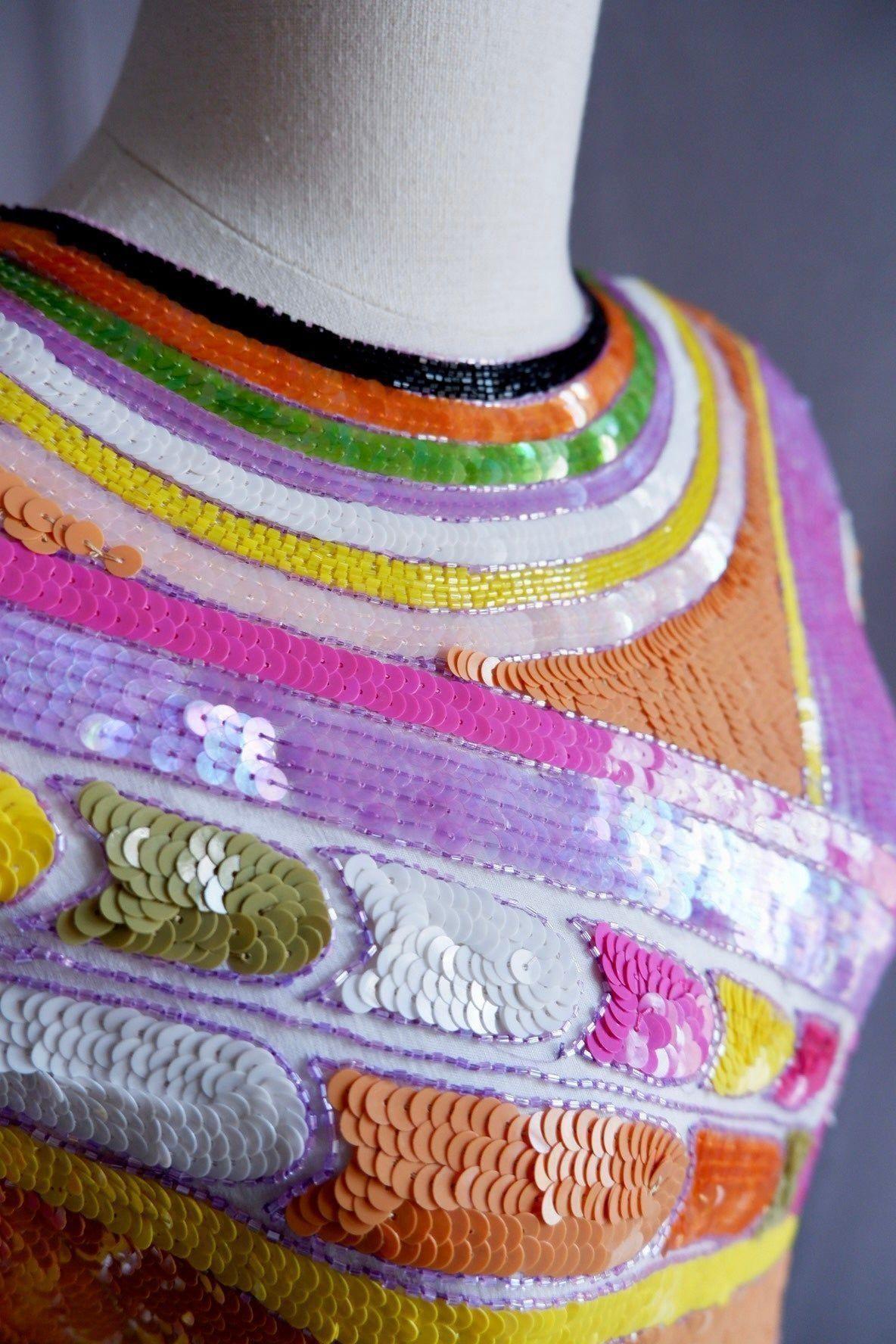 1980s Pucci-Inspired Sequin Dress