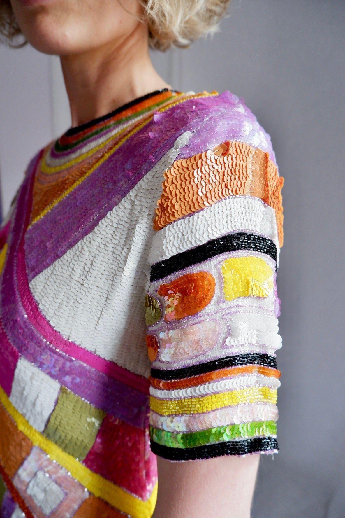 1980s Pucci-Inspired Sequin Dress