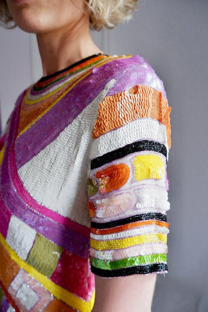 1980s Pucci-Inspired Sequin Dress