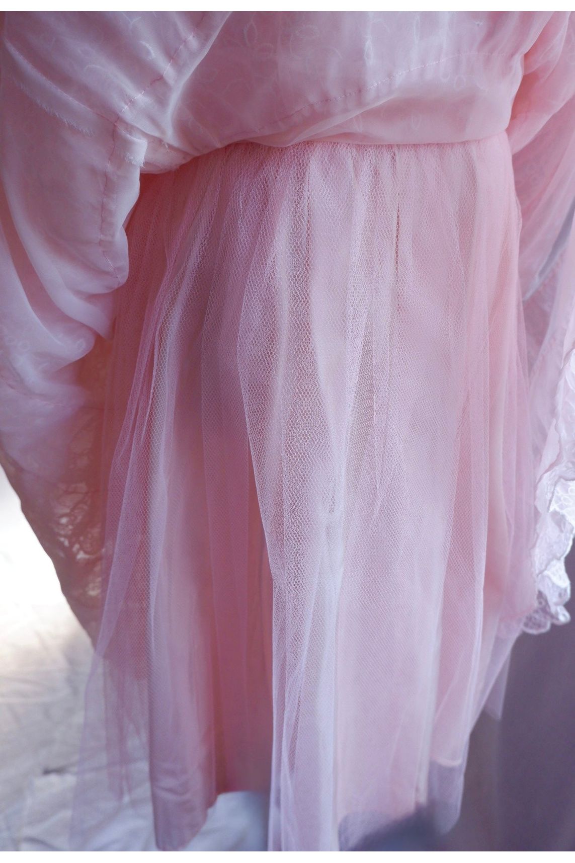 1950s Pink Lace Cupcake Dress – Tiered Ruffles & Romance