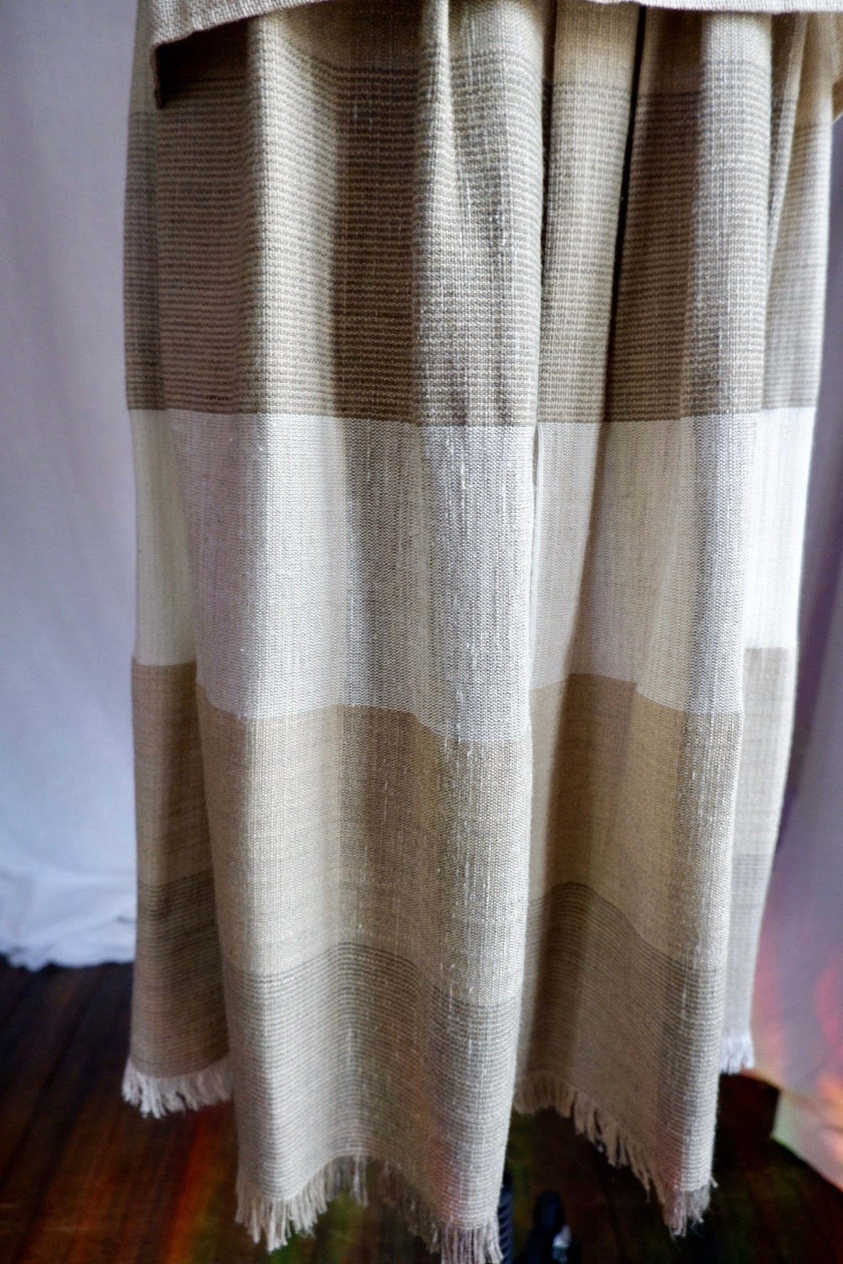 1970s Union Made Bonwit Teller Linen Skirt Set