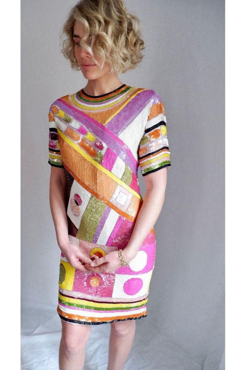 1980s Pucci-Inspired Sequin Dress
