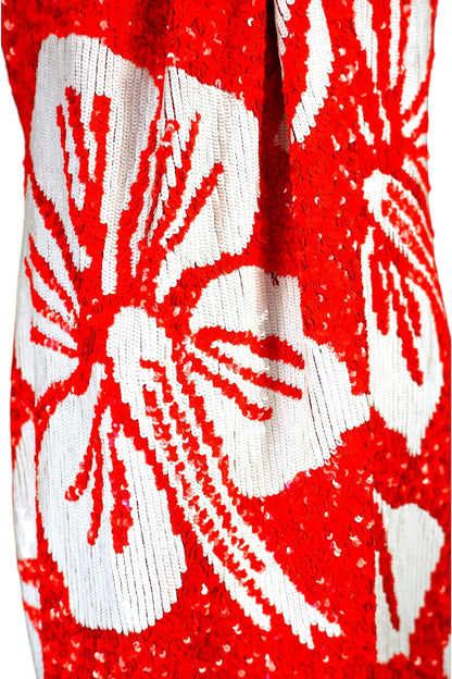 1991 Valentino Haute Couture Red Sequin Mini Dress – Paris Runway Closing Piece