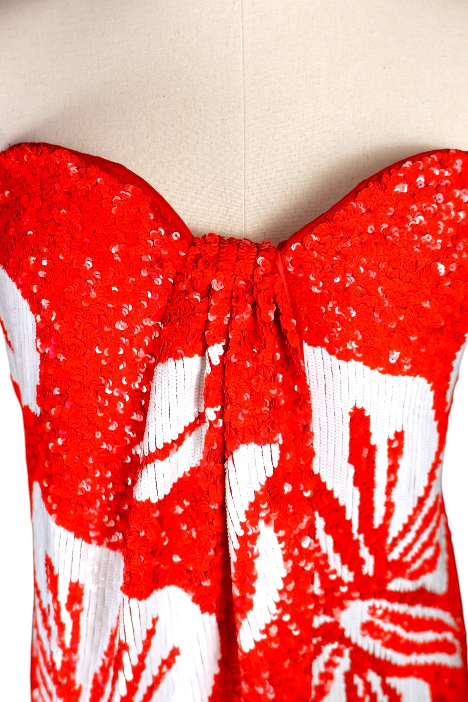 1991 Valentino Haute Couture Red Sequin Mini Dress – Paris Runway Closing Piece