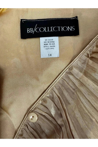 1980s Vintage B.B collections Gold Ruffled Metallic Blouse