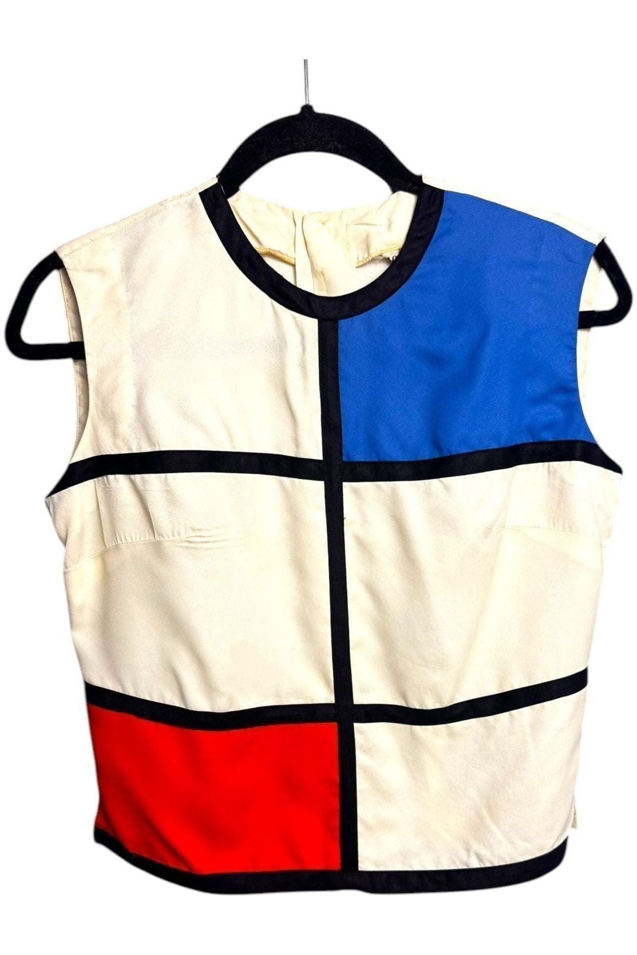 1960s Vintage "Weber Original" Mondrian-Inspired Sleeveless Top XS/S