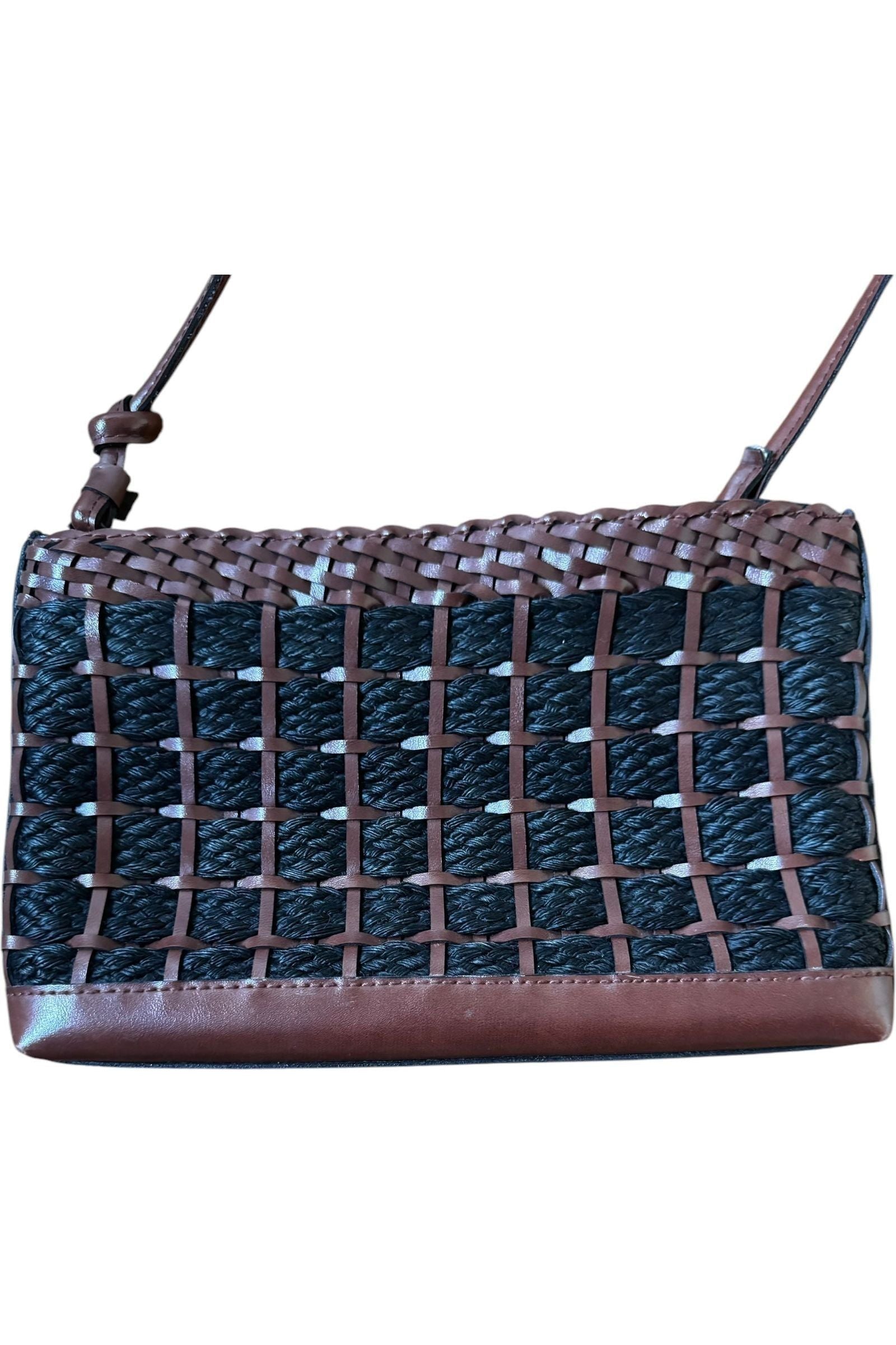 1970s Vintage Leslie Fay Woven Leather Shoulder Bag