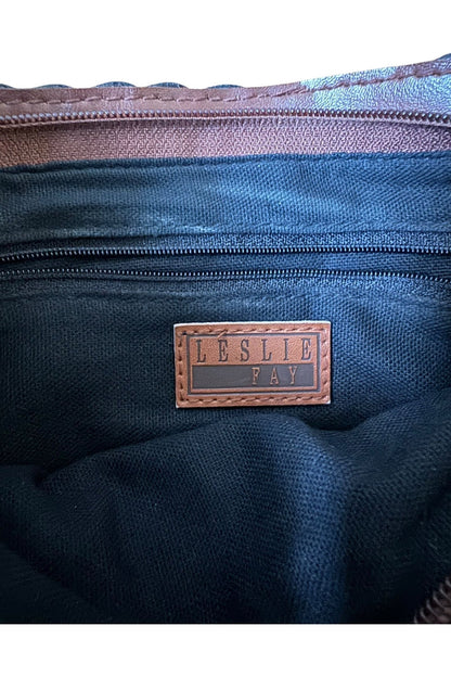 1970s Vintage Leslie Fay Woven Leather Shoulder Bag