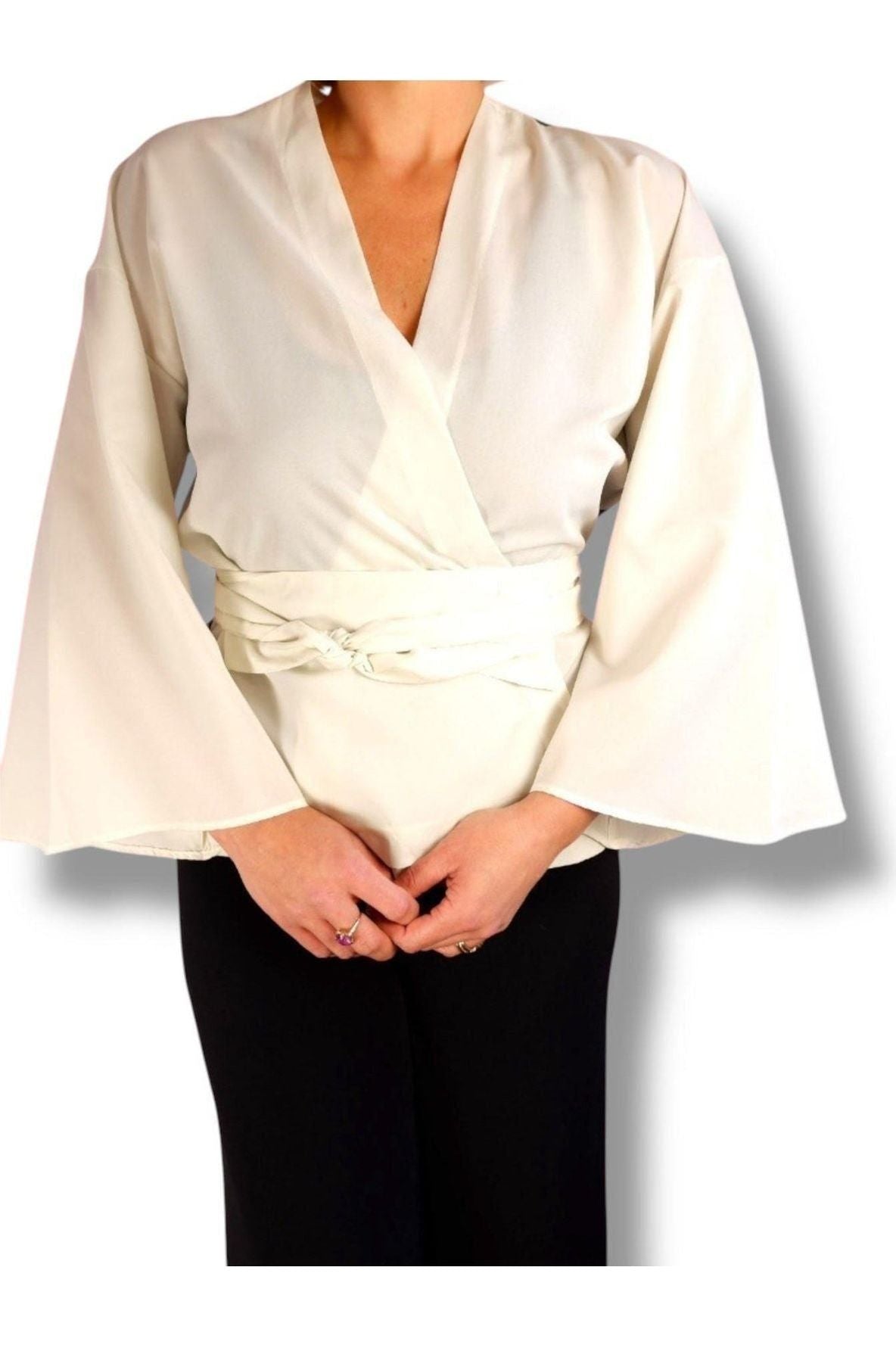1970s Ossi Originals Face Print Kimono Top