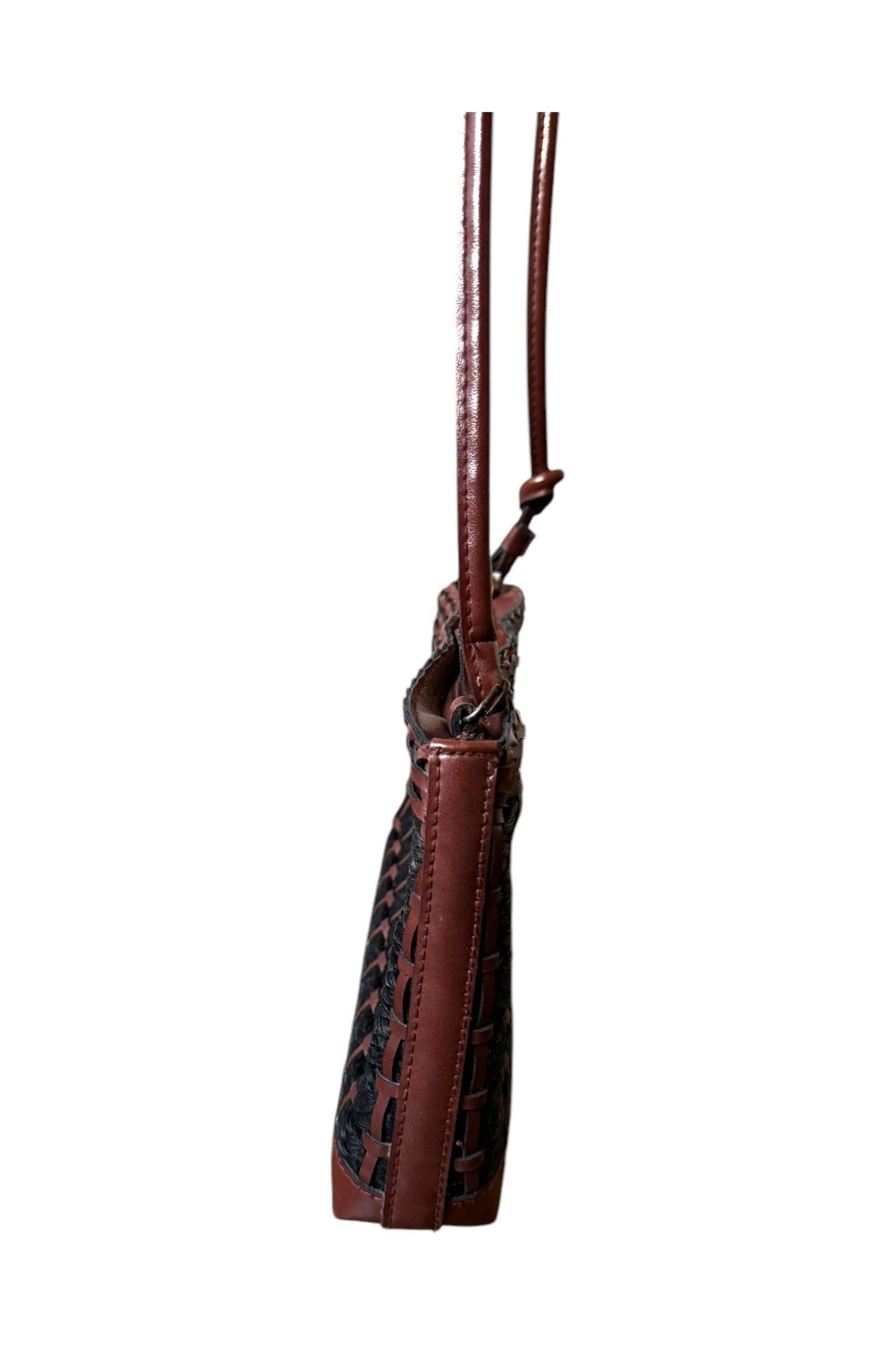 1970s Vintage Leslie Fay Woven Leather Shoulder Bag