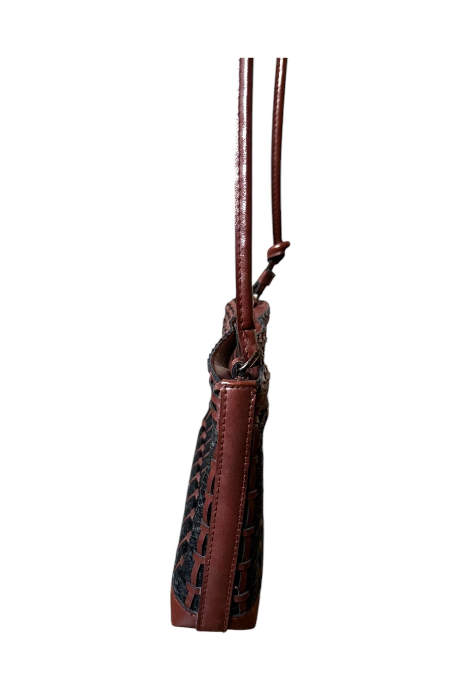 1970s Vintage Leslie Fay Woven Leather Shoulder Bag