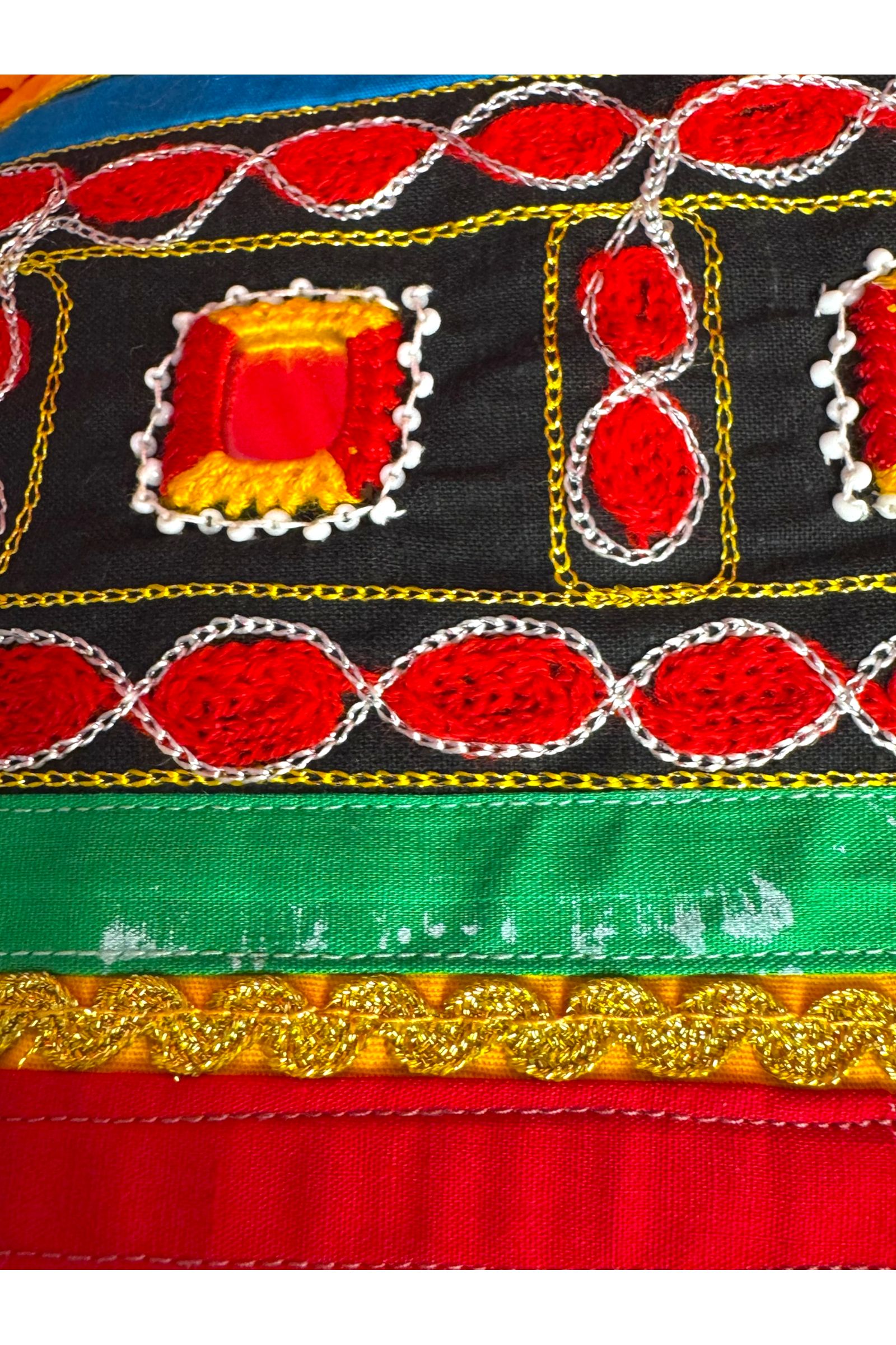 Vintage Handmade Red Skirt with Mirror Accents – Banjara-Inspired Embroidery

S