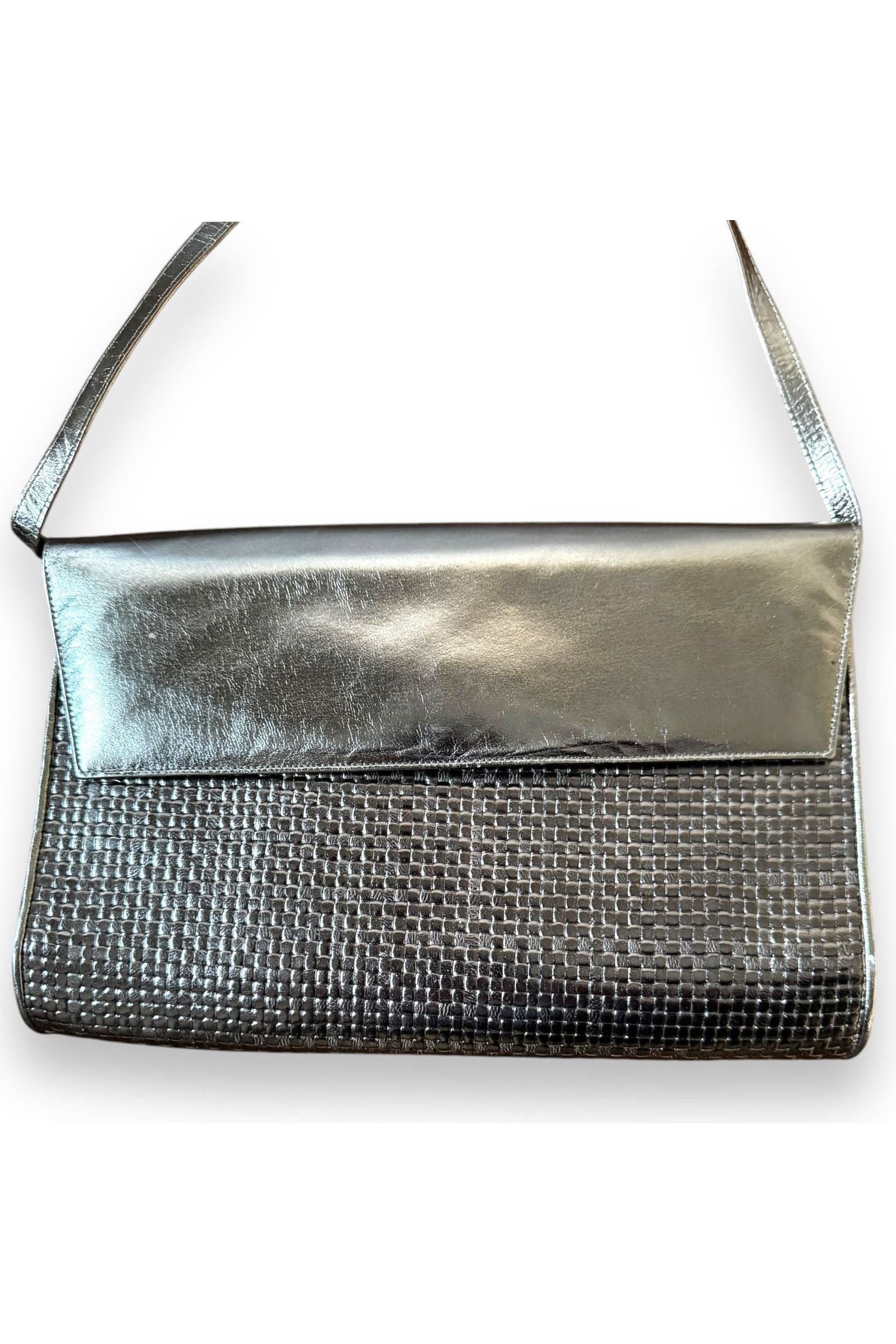 1970s Charles Jourdan Gun Metal Leather Shoulder Bag – Made in France