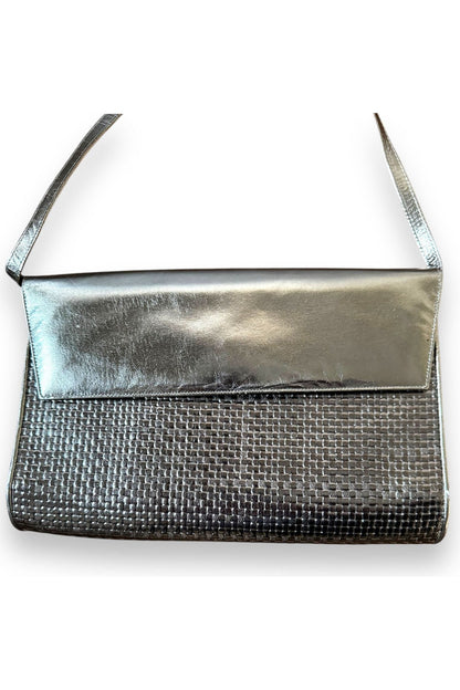1970s Charles Jourdan Gun Metal Leather Shoulder Bag – Made in France