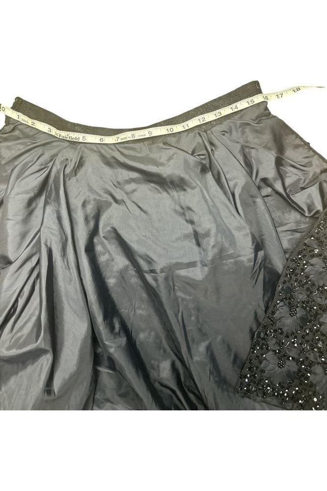 1980s Vintage Black Sequin Silk and Wool Cape Free Size